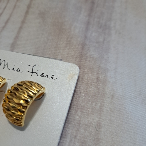 Mia Fiore Gold Plated Bronze Stud Earrings - Picture 3 of 8